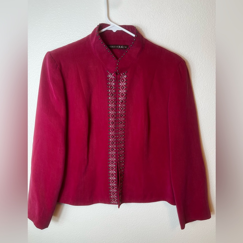 Double D Ranch Beautiful Pink Beaded Rancher Style Jacket Size M